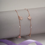 Load image into Gallery viewer, Floral Charm Anklets (Set of 2)