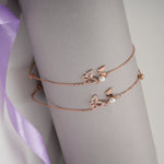 Load image into Gallery viewer, Pearl Flutter Butterfly Anklets (Set of 2)