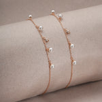 Load image into Gallery viewer, Galaxy Pearl Anklets (Set of 2)