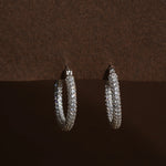 Load image into Gallery viewer, Sparkling Silver Hoops