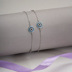 Load image into Gallery viewer, Evil Eye Anklets (Set of 2)