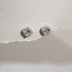 Load image into Gallery viewer, Silver Cushion Studs