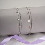 Load image into Gallery viewer, Tri-Colour Heart Anklets (Set of 2)