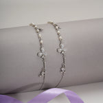 Load image into Gallery viewer, Pearl Clover Spark Anklets (Set of 2)
