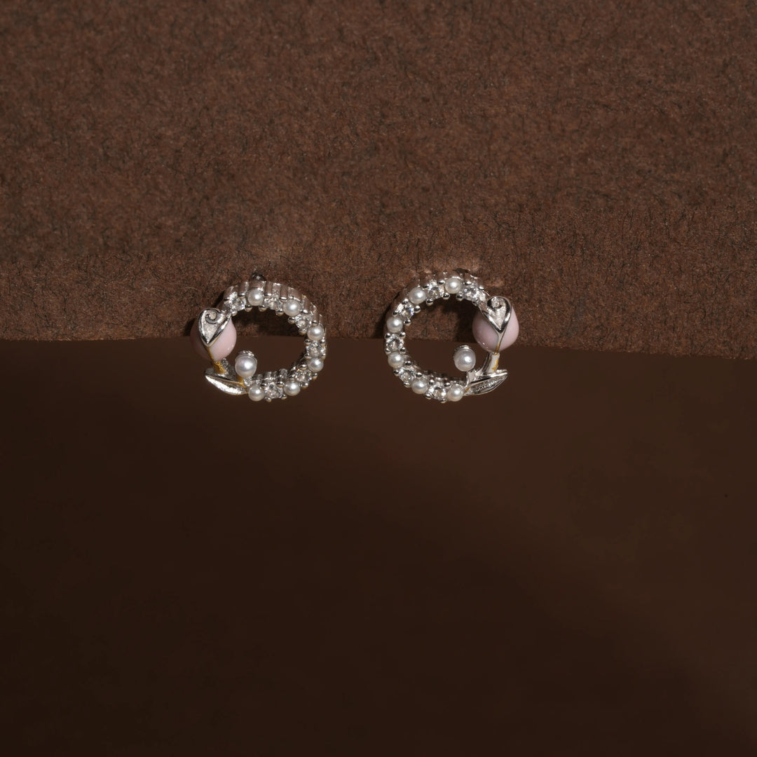 Rose Bud Pearl Stud