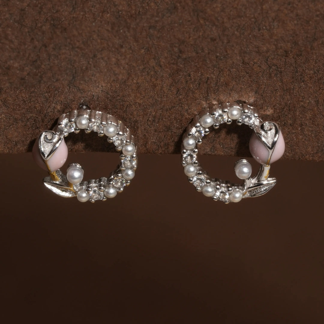 Rose Bud Pearl Stud