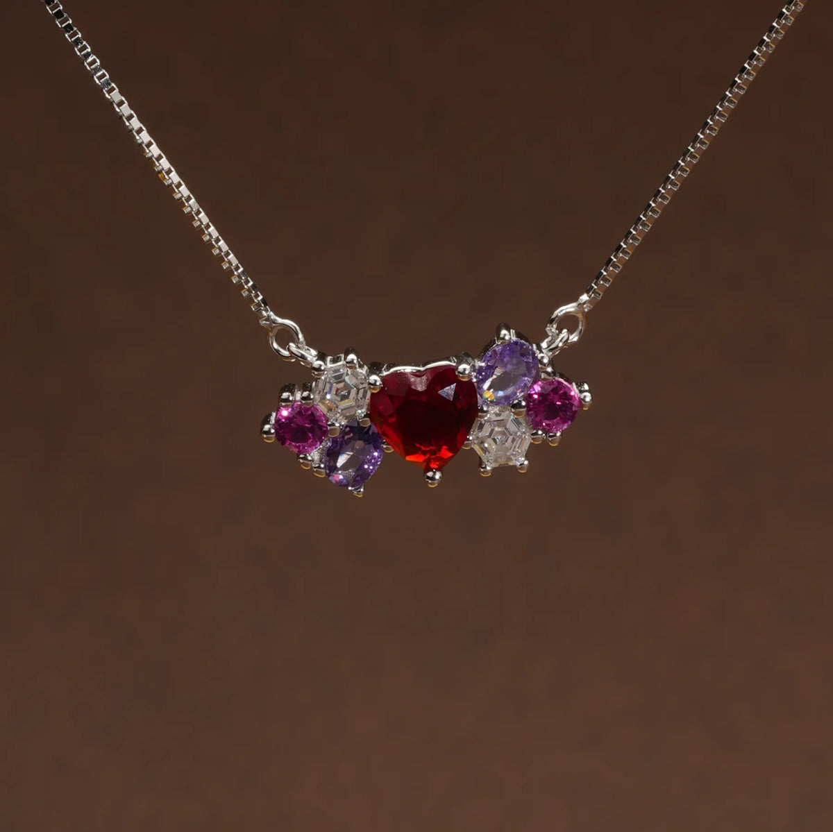 Tri colour heart chain