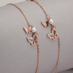 Load image into Gallery viewer, Pearl Flutter Butterfly Anklets (Set of 2)
