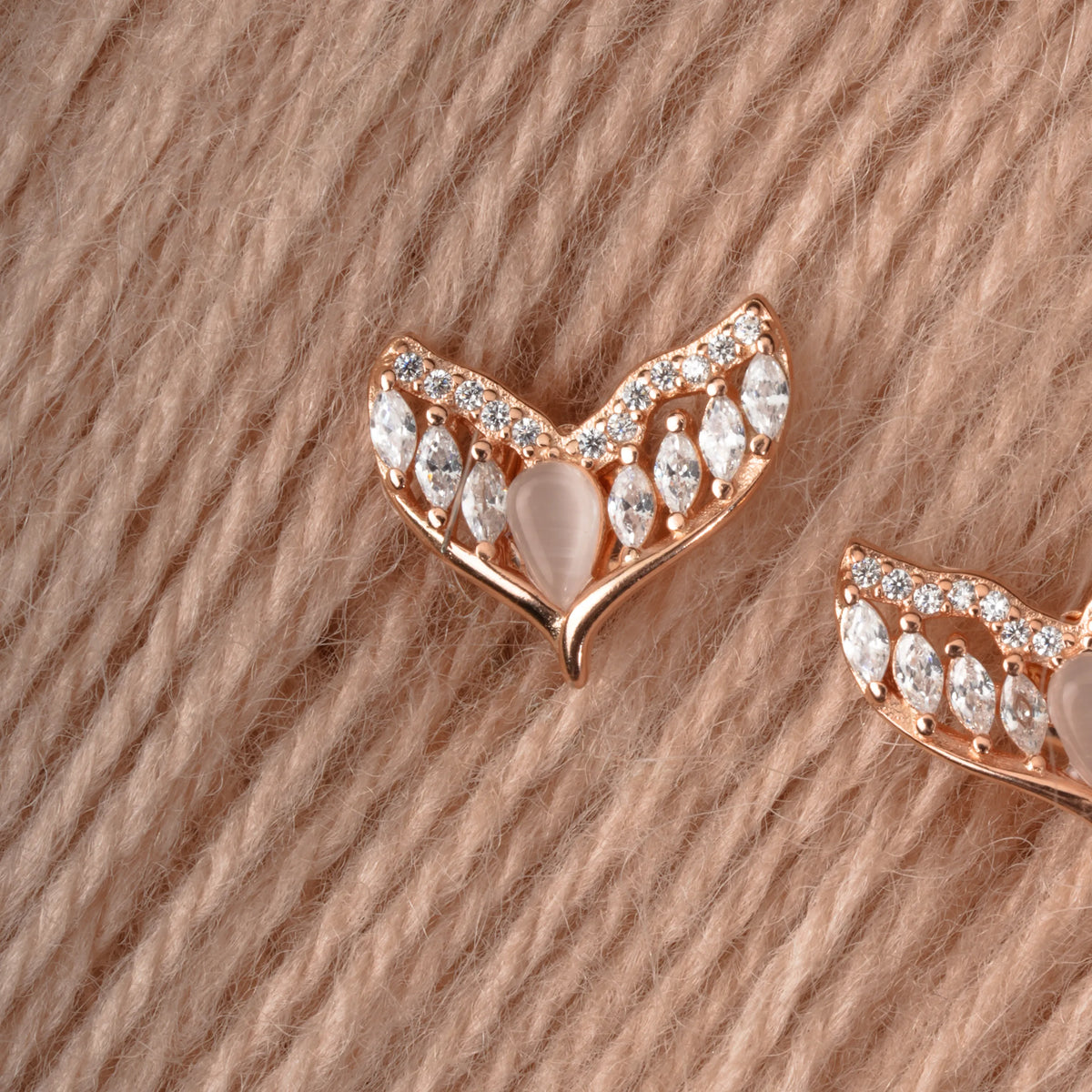 Marquise whale tail studs