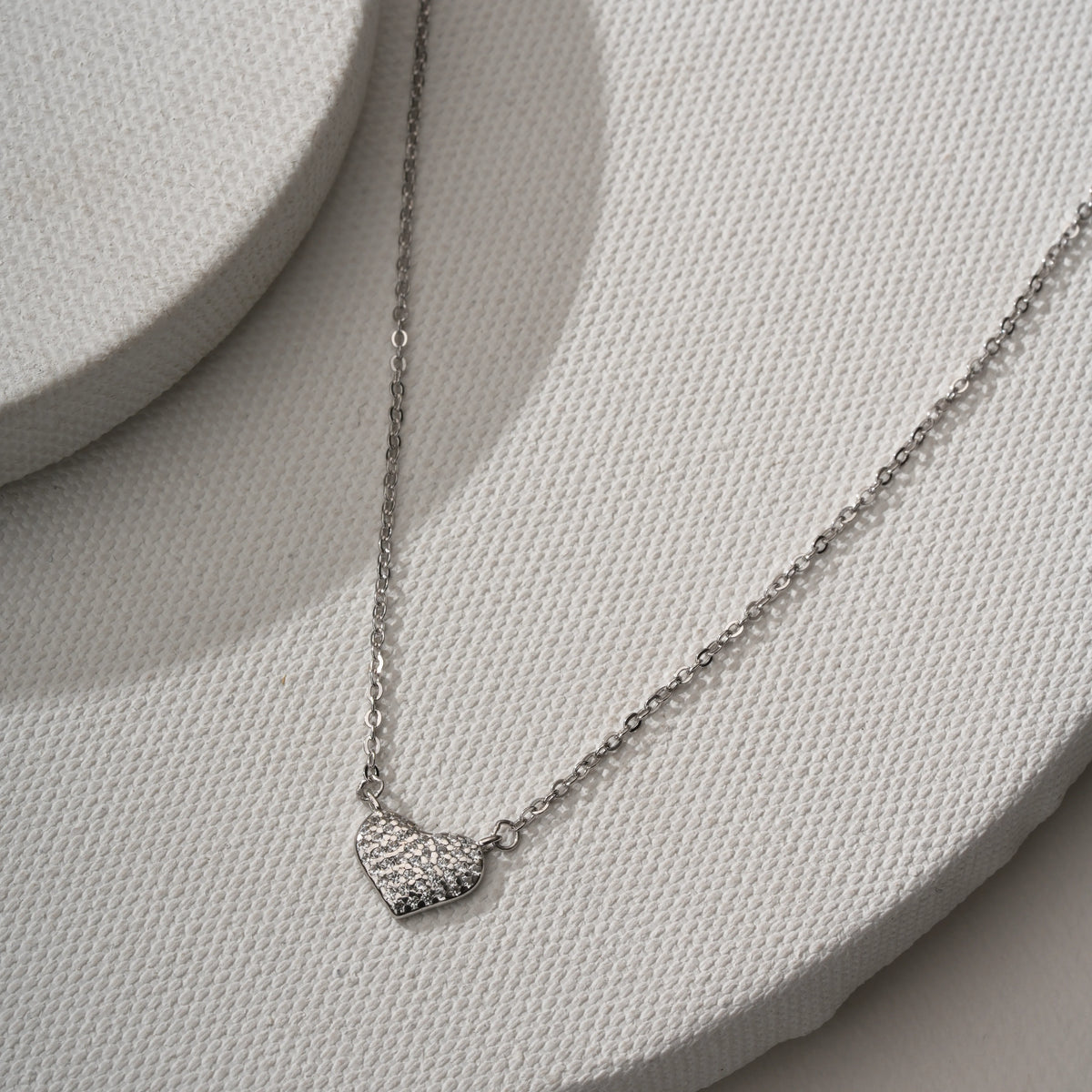 Silver heart pendant chain