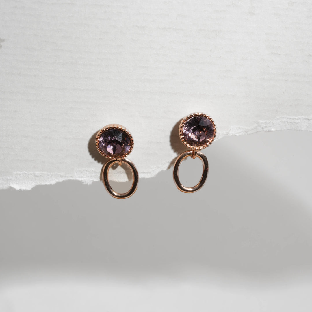 Rose Glow Amethyst Studs