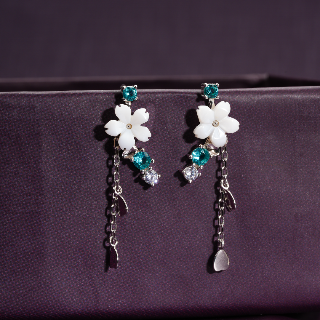 Ocean Blossom Tassel Earrings