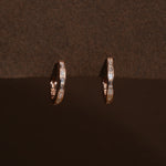 Load image into Gallery viewer, Radiant Rose Gold Gemline Hoops
