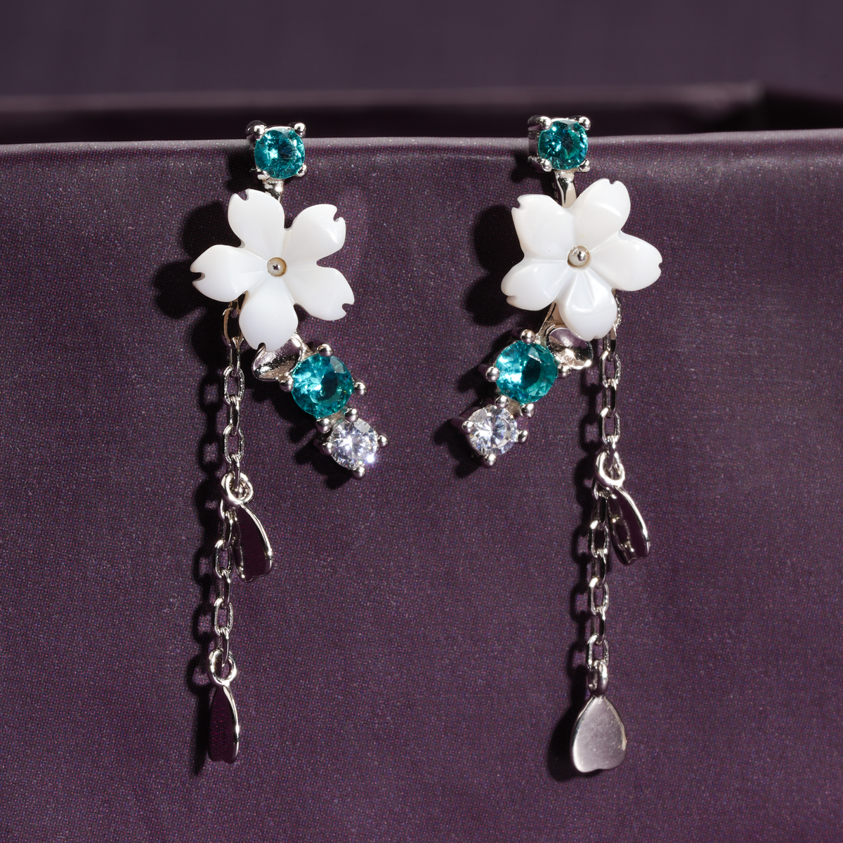 Ocean blossom tassel earrings