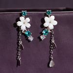 Load image into Gallery viewer, Ocean Blossom Tassel Earrings
