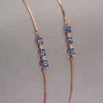 Load image into Gallery viewer, Evil Eye Heart Anklets (Set of 2)
