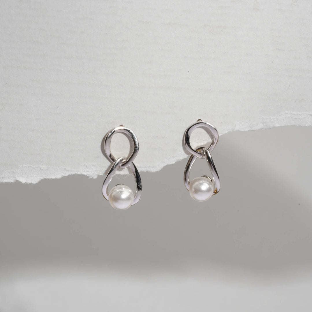 Pearl Loop Drop Earrings