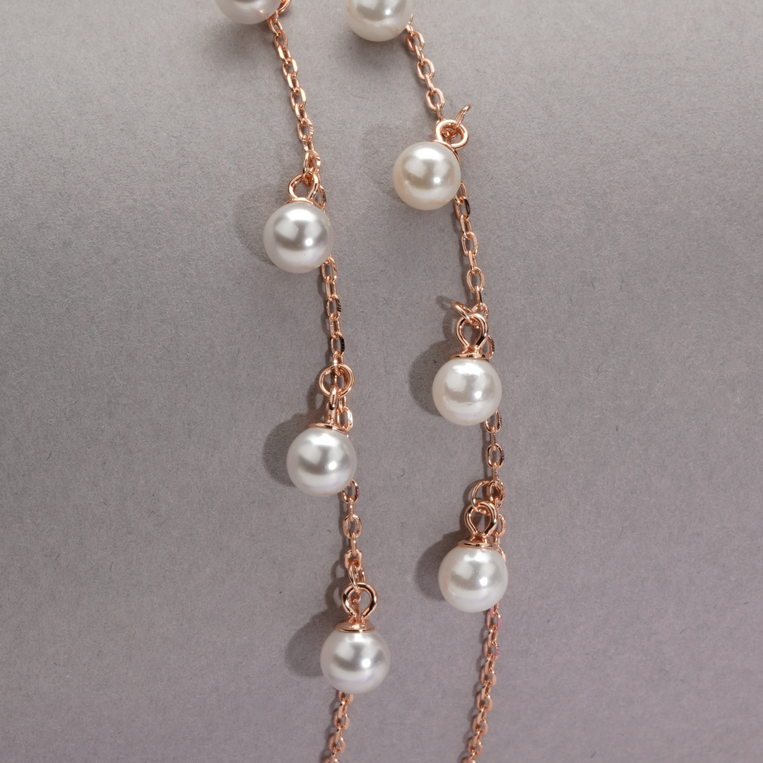 Pearl Cascade Anklets (Set of 2)