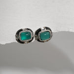 Load image into Gallery viewer, Emerald Noir Luxe Stud
