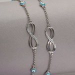Load image into Gallery viewer, Infinity and Evil Eye Anklets (Set of 2)
