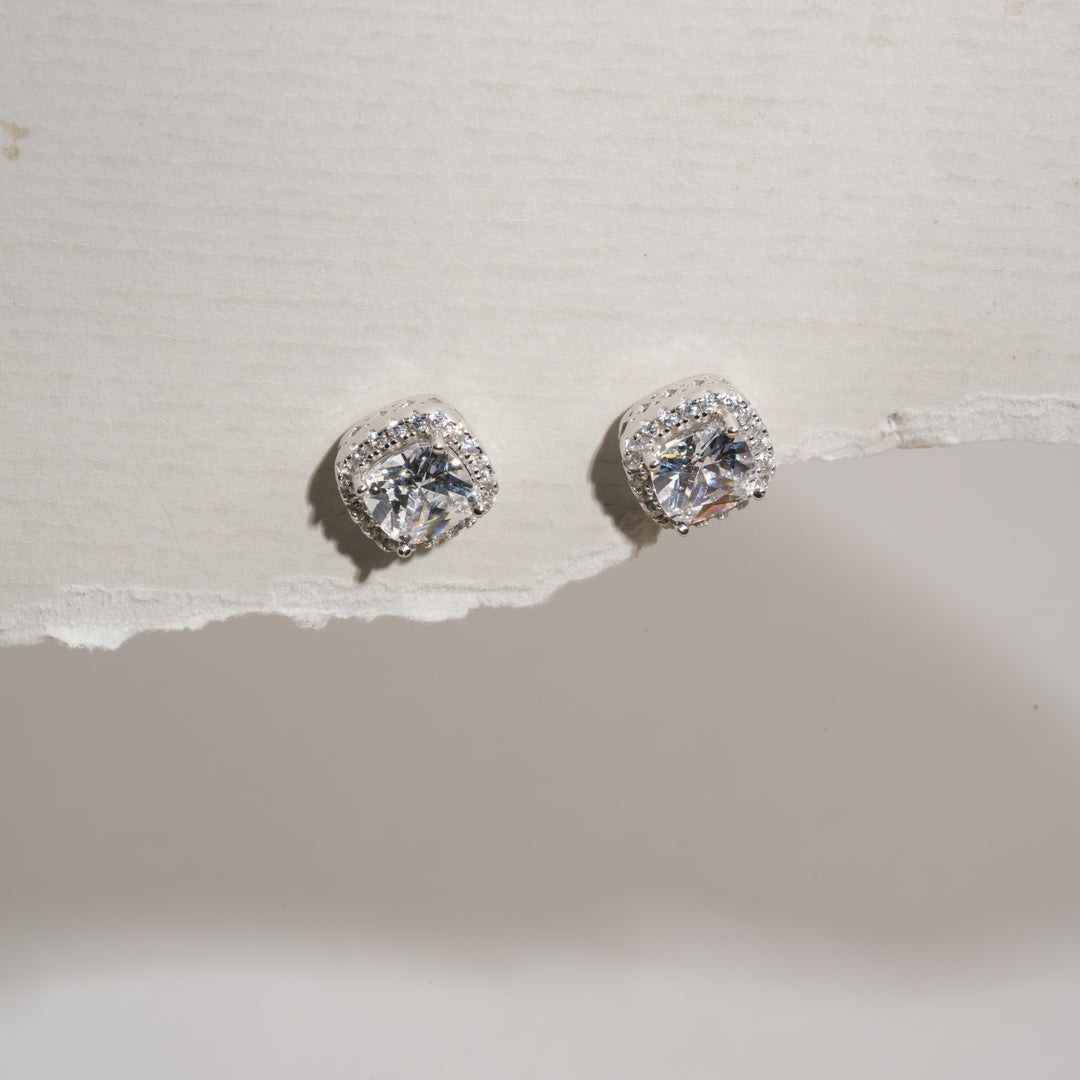 Silver Cushion Studs