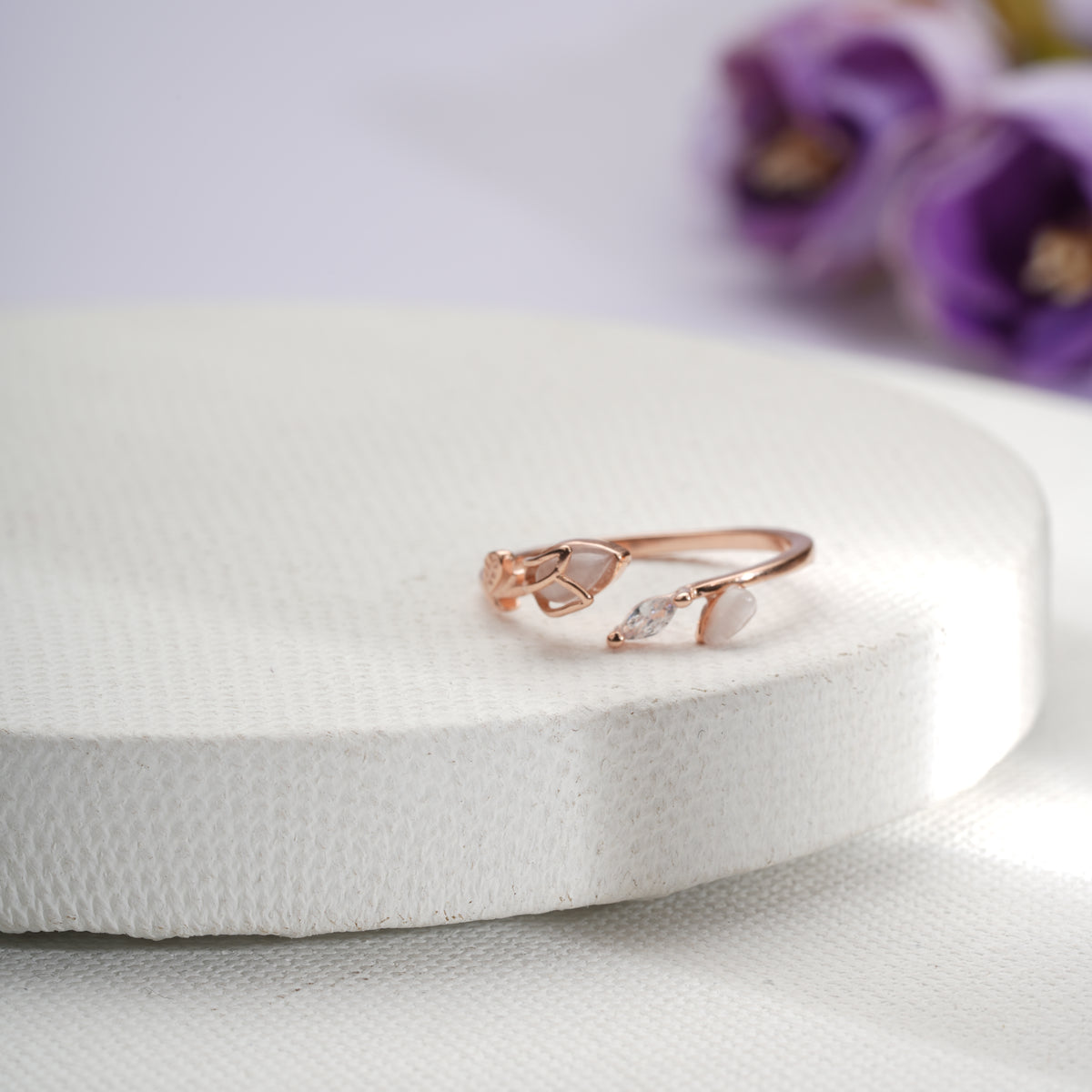 Dreamy floral bud ring