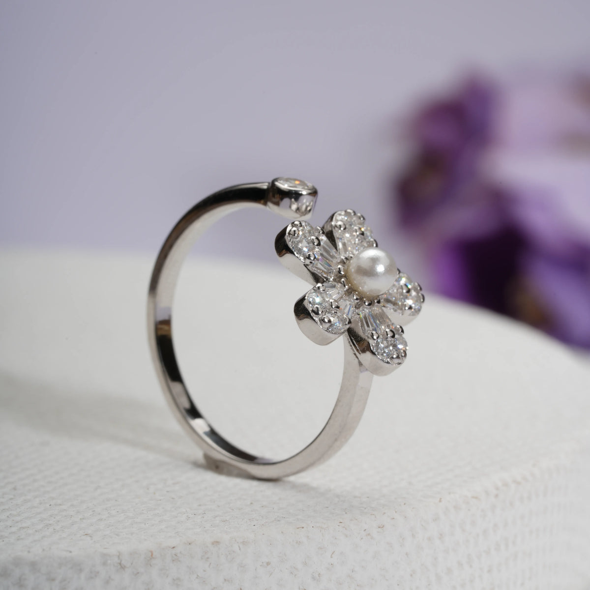 Pearl floret ring