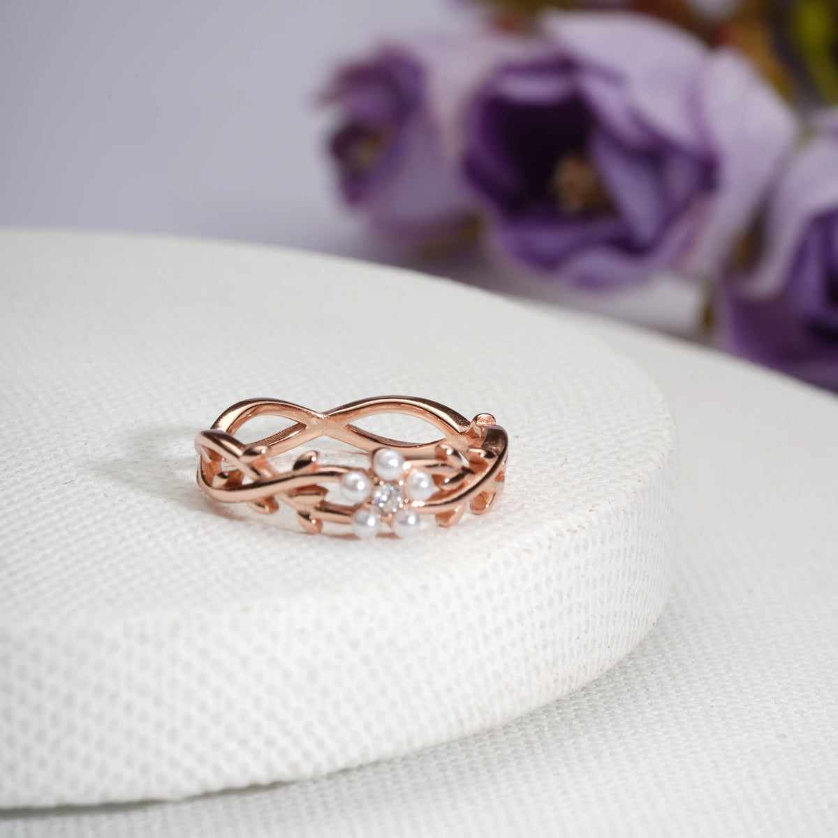 Rose gold secret garden ring