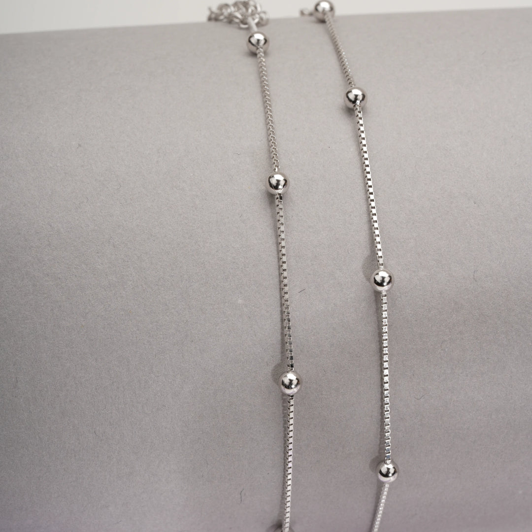 Shimmering Bead Anklets (Set of 2)