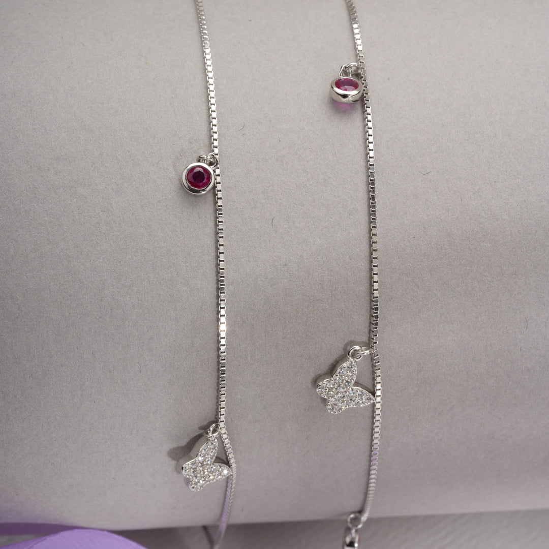 Butterfly Charm Anklets (Set of 2)